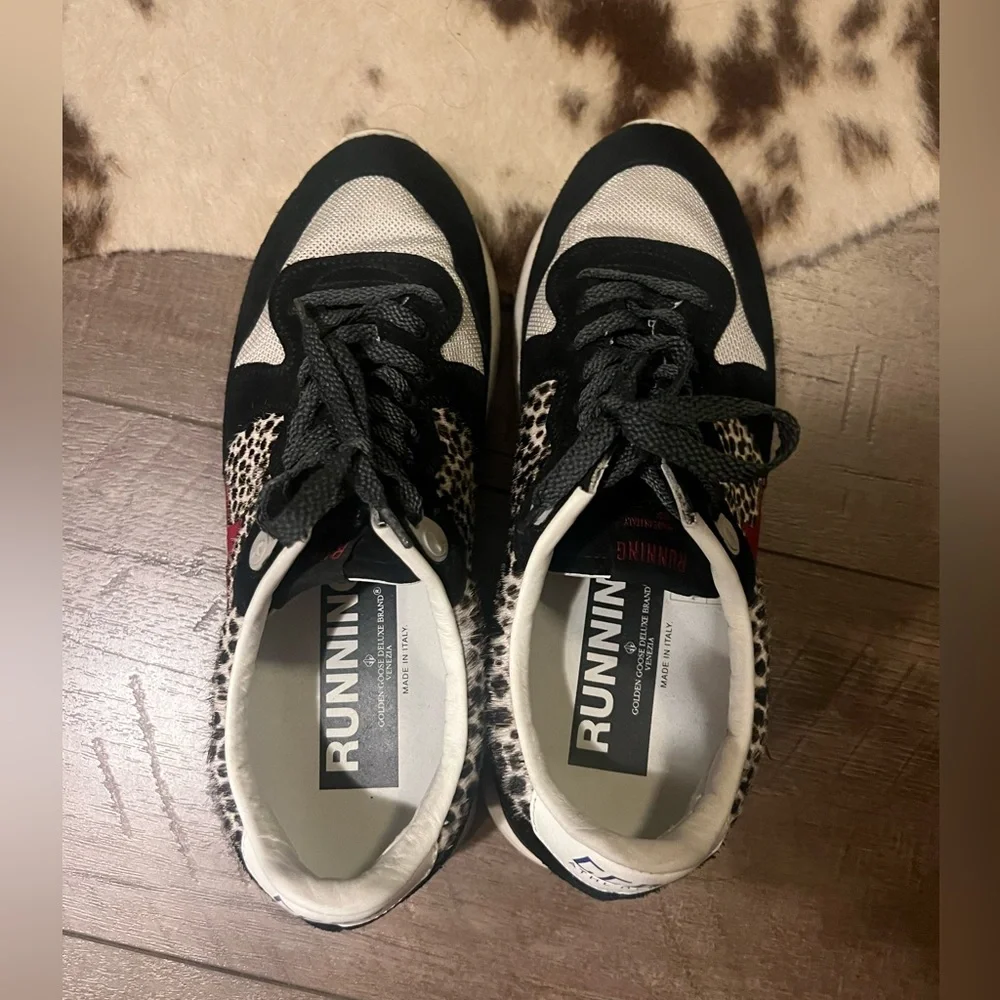 Golden Goose Animal Print with Red Star Accent Marathon Runners size 39 - Picture 7 of 11